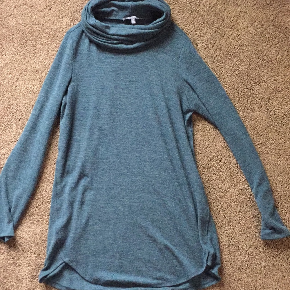 Teal Cowl neck long sleeve